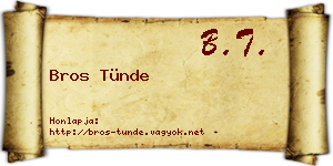 Bros Tünde névjegykártya